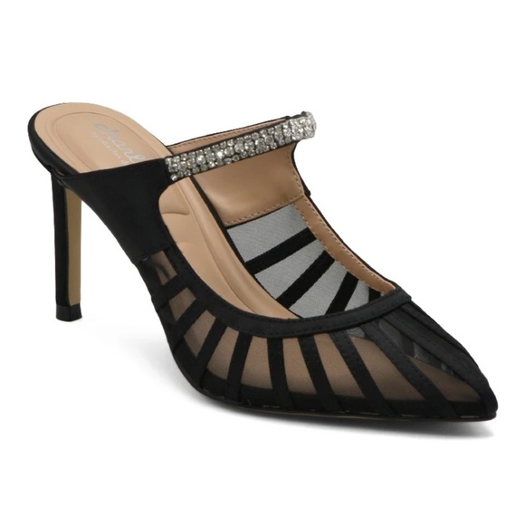 CHARLES BY CHARLES DAVID Womens Swell Embellished Strap Mesh Pumps Black 5.5 NWT - Picture 1 of 9